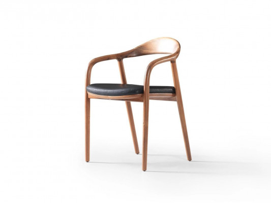 Chaise design en bois Fauteuil de luxe Fauteuils rembourrés Salle à manger Cuir