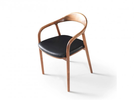 Chaise design en bois Fauteuil de luxe Fauteuils rembourrés Salle à manger Cuir