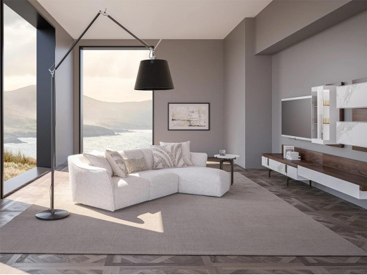 Coin Suite Canapé Blanc Canapé en forme de L Designer Moderne Salon Nouveau