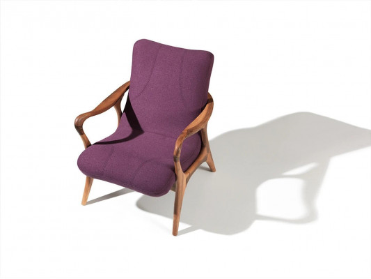 Conception Siège Meubles Fauteuil Pourpre Canapé Siège Salon Bois Moderne Tapisserie Textile