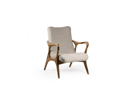 Sessel Sofa Sitz Modernes Holz Design Textilbezogener Armsessel neu