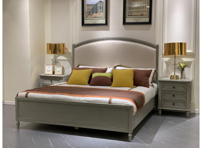 Ensemble de chambre à coucher Lit + 2x Table de chevet Commode Lits Lit double Meubles 3 pièces. Bois