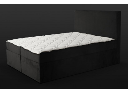 Lit double noir Classique s Mobilier de chambre Design Élégant Tissu neuf