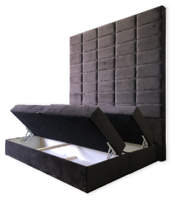 Lit double Rembourré Lit Marron 180x200 Lits Mobilier de luxe Design Panneau mural nouveau