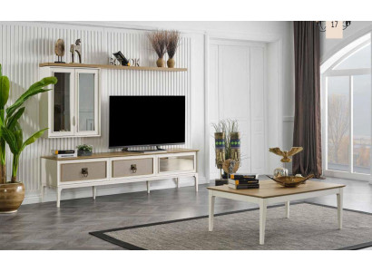 Ensemble de meuble télé TV Buffet Ensemble Commode Table basse Salon 2 pièces
