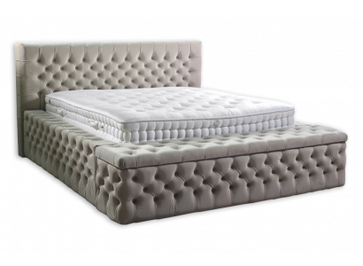 Lits d'hôtel double Chesterfield, chambre de sommeil, lit en cuir modern double.