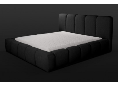 Lit noir Lit double Chambre Mobilier en bois Design Mobilier rembourré Tissu