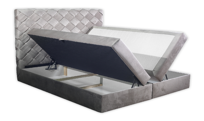 Lit boxspring en cuir 180x200 cm - Lit double d'hôtel - Lits de luxe modernes et neufs