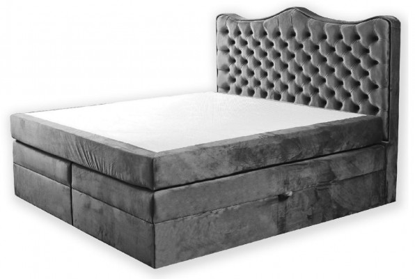 Lit sommier à ressorts Lits Rembourrage Lit Hôtel Cuir Textile Tissu 180x200cm Velours Mobilier