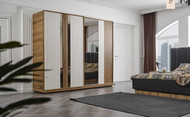 Portes coulissantes de garde-robe Armoire de luxe Armoires de chambre Mobilier en bois