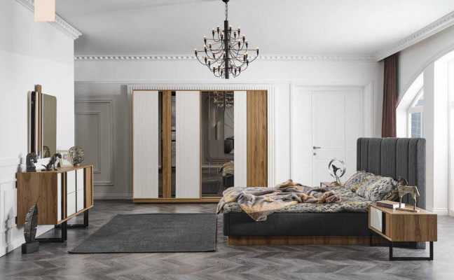 Portes coulissantes de garde-robe Armoire de luxe Armoires de chambre Mobilier en bois