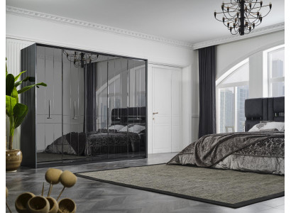 Armoire de luxe Armoire en verre Chambre en mezzanine Armoires Meubles noirs