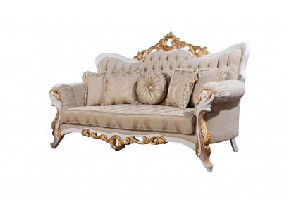 Canapé 3 places Tissu Trois canapés en tissu de luxe Style baroque Salon Canapé baroque