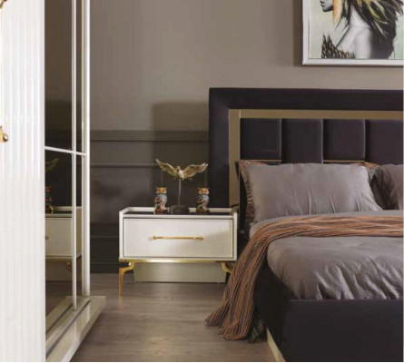 Table de chevet design blanc Console Tables d'appoint Chambre à coucher Bois Consoles de luxe