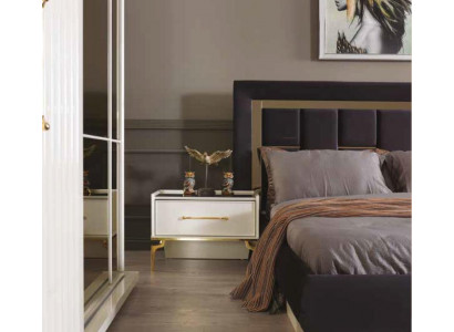 Table de chevet design blanc Console Tables d'appoint Chambre à coucher Bois Consoles de luxe