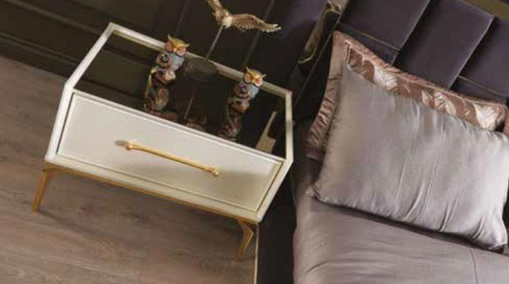 Table de chevet design blanc Console Tables d'appoint Chambre à coucher Bois Consoles de luxe