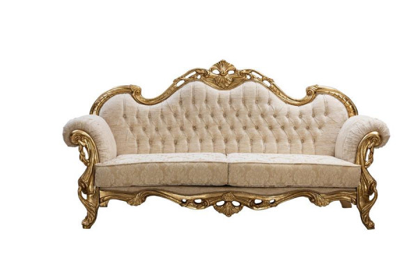 Canapé 3 places en tissu Canapés 3 places de luxe Salon Chesterfield Baroque