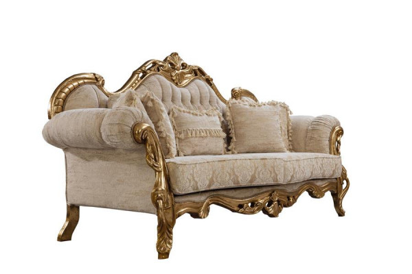 Canapé et fauteuil Chesterfield en beige dans un design de luxe de haute qualité