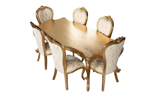 Salle à manger Ensemble Table 6x Chaises Buffet Miroir Ensemble à manger 9pcs
