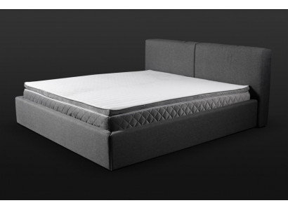 Lit double gris Rembourrage Lit base de lit Design Élégant Lit en tissu