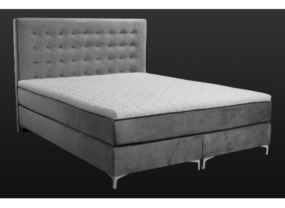 Lit double gris Classique s Chambre Mobilier Design Élégant Tissu neuf