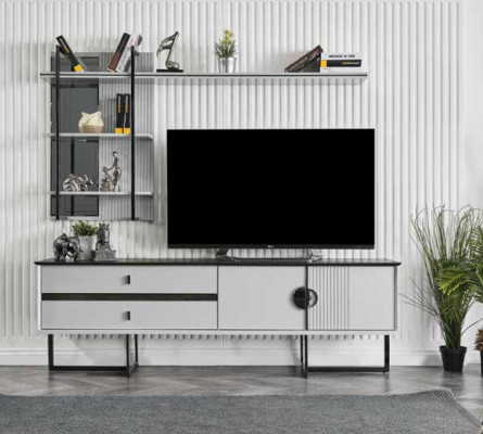 Meuble de télévision Armoire Unité murale Salle de séjour Commode Buffet de luxe en bois Cabinet TV