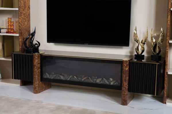 Unités murales télé en bois style moderne étagère meuble de salon armoire meuble TV stand