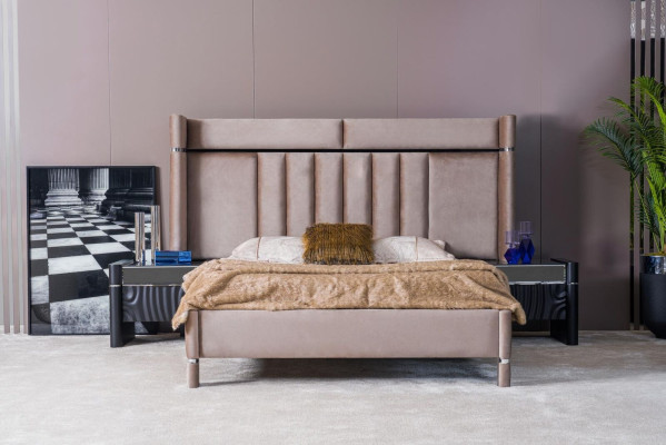 Ensemble de chambre à coucher Lit complet + 2 tables de chevet + Armoire 4 pièces.