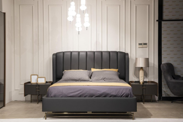 Ensemble de chambre à coucher Lit 2x Table de chevet Armoire Coiffeuse avec miroir 5 pièces