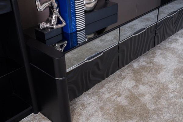 Meuble de salon en bois moderne pour télévision avec étagère dans un style contemporain. Armoire TV, meuble TV, support TV.