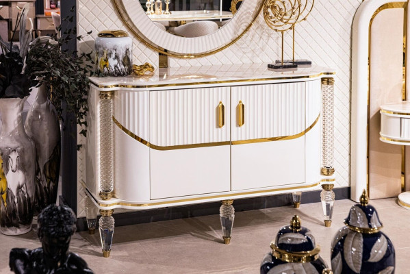 Commode Miroir Bois Meubles Buffet Commode Armoire Mobilier de luxe Bois nouveau