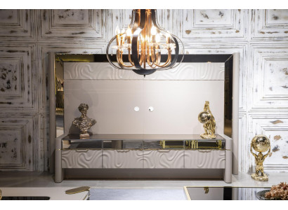 Unité murale de luxe armoire TV Meuble TV Beige Meuble de salon nouveau