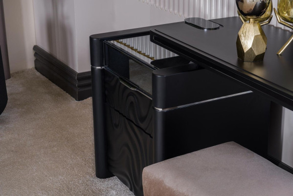Coiffeuse avec tabouret miroir Maquillage Chambre Design Meuble Bois 2 pièces.