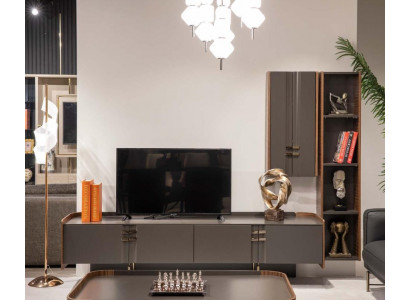 Meuble TV mural en bois moderne Étagère de salon Armoire de rangement Armoire TV avec placard mural