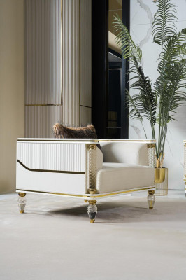 Suite de design Fauteuil de relaxation en tissu blanc Fauteuil de relaxation moderne de luxe