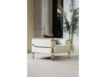 Suite de design Fauteuil de relaxation en tissu blanc Fauteuil de relaxation moderne de luxe