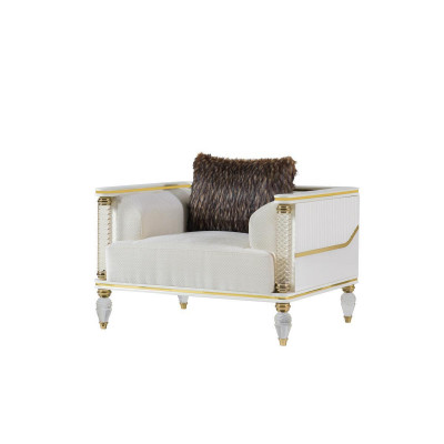 Suite de design Fauteuil de relaxation en tissu blanc Fauteuil de relaxation moderne de luxe
