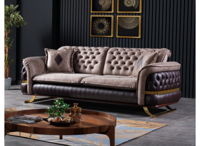 Canapé design trois places Canapés trois places en textile Canapé chesterfield trois places en tissu neuf
