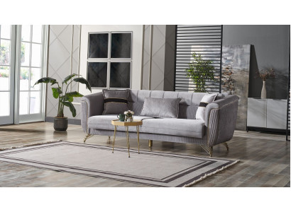Canapé 3 places en tissu bois canapé moderne rembourrage canapés design luxe gris