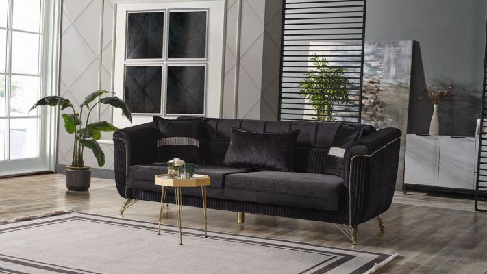 Élégant canapé 3 places moderne, canapé élégant 3 places, 228 cm, mobilier brun