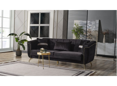 Élégant canapé 3 places moderne, canapé élégant 3 places, 228 cm, mobilier brun