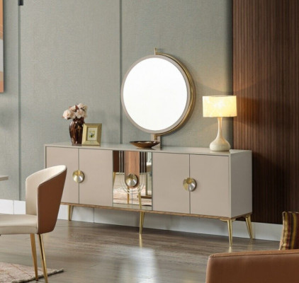 Bahut Armoire Marron Meuble Laqué Luxe Commode Buffet