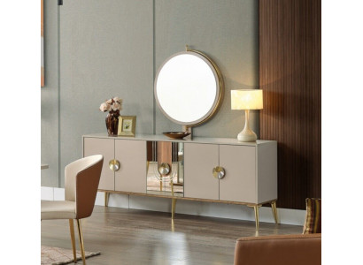 Bahut Armoire Marron Meuble Laqué Luxe Commode Buffet