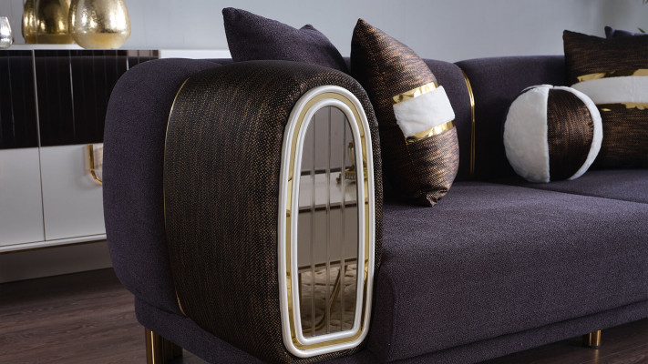 Suite de séjour prestigieuse 3+3+1 ensemble de salon deux canapés et fauteuil neufs