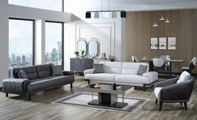 Ensemble de canapé 3+3+1 places en textile moderne avec fauteuil complet Canapé 3 places de luxe