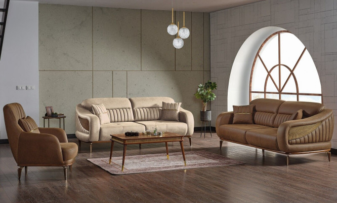 Ensemble de canapé 3 places + 3 places + 1 place Fauteuil relax moderne Style moderne Ensemble de salon de luxe 3 pièces