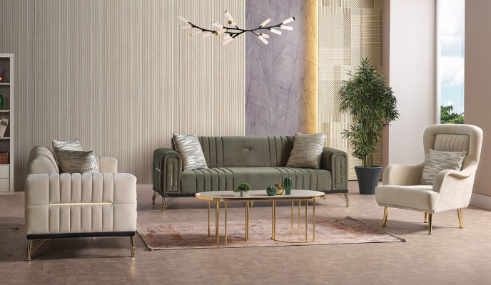 ensemble de canapés exclusifs en ensemble 3+3+1 3 places 2x canapé fauteuil relaxant luxueux