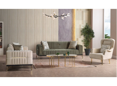 ensemble de canapés exclusifs en ensemble 3+3+1 3 places 2x canapé fauteuil relaxant luxueux