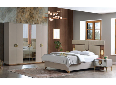 Ensemble de chambre de luxe Complet Lit 2x Tables de chevet Armoire 4 pièces nouvelle