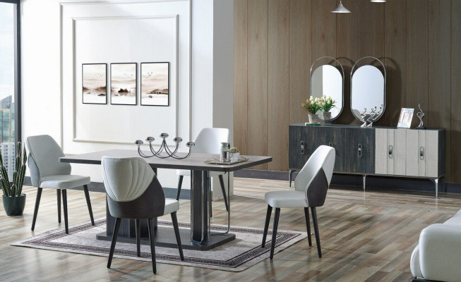 Ensemble de salle à manger de luxe Table à manger 6x Chaises Buffet Ensemble de salle à manger n Ensemble de salle à manger 8 pièces